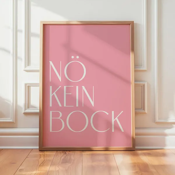 Kein Bock Pink Minimalist Typography Art Print
