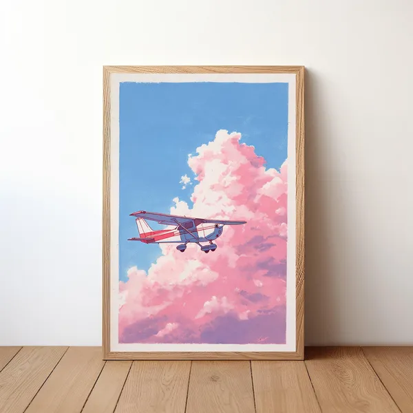 Minimalist Cessna Plane Poster, Modern Aviation Art
