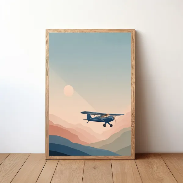 Cessna Plane Minimalist Poster, Modern Aviation Art