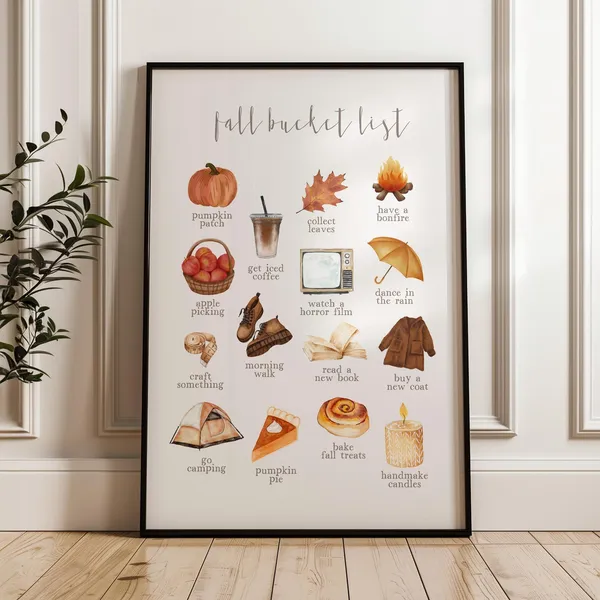 Autumn Halloween Wall Art Print, Fall Seasonal Decor