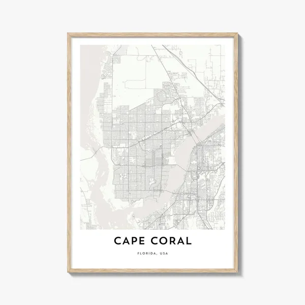 Cape Coral Map Poster, Florida City Art Print