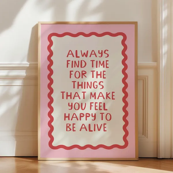 Always Find Time Poster, Trendy Retro Affirmation