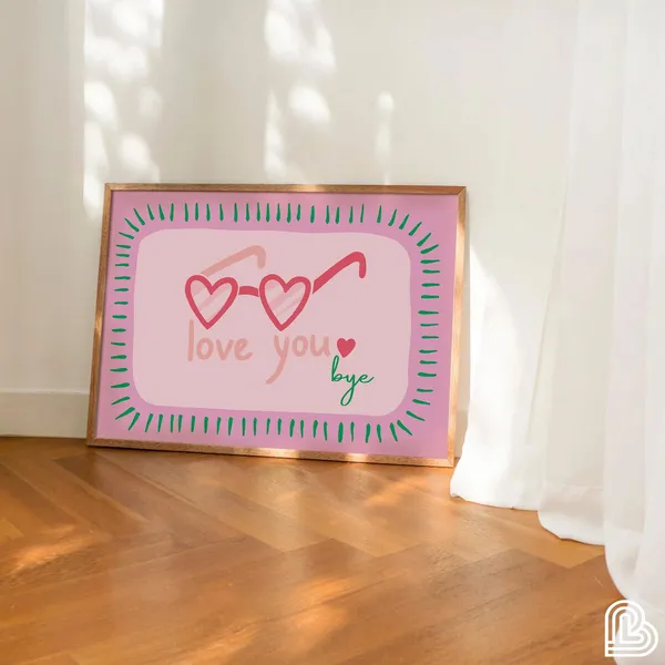 Horizontal Love You Bye Retro Art Print