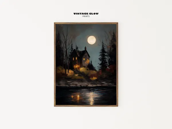 Haunted House Spooky Gothic Wall Art Print