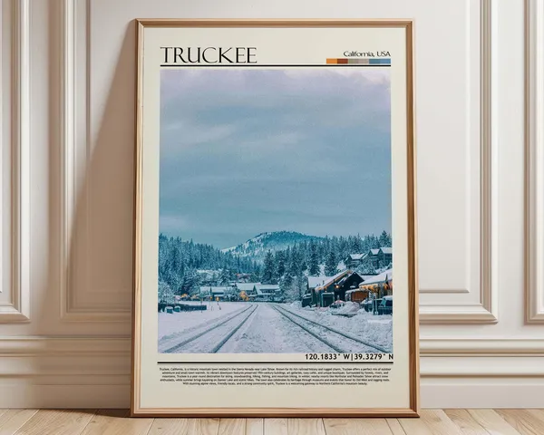 Truckee Travel Poster, USA Wall Art Print