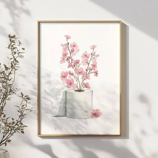 Toilet Paper Roll Plant Watercolor Art Print