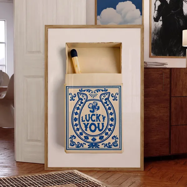 Lucky You Matchbook Print, Coastal Cowgirl Decor