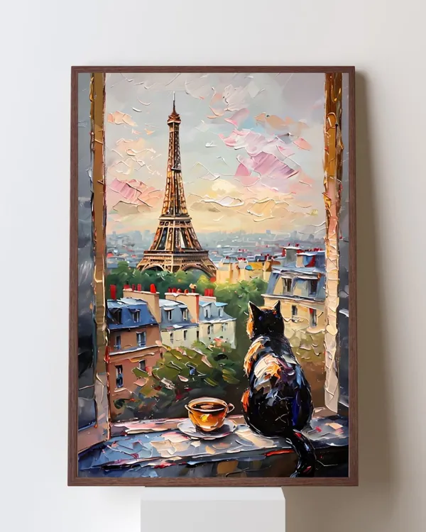 Paris Open Window Art Print, Parisian Cityscape