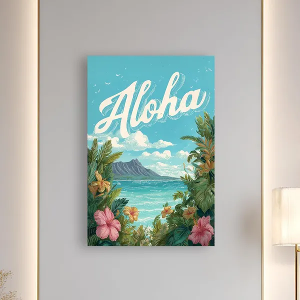 Aloha Tropical Hawaiian Beach Poster Print
