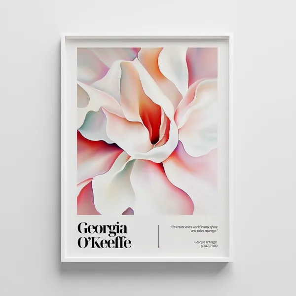Georgia Okeeffe Botanical Exhibition Poster, Modern Floral