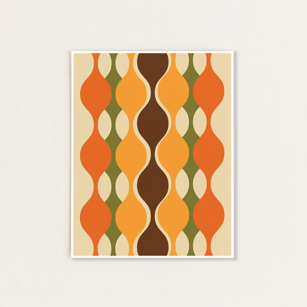 1970s Hippie Retro Print, Home Decor
