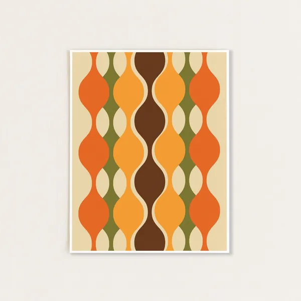 1970s Hippie Retro Print, Home Decor