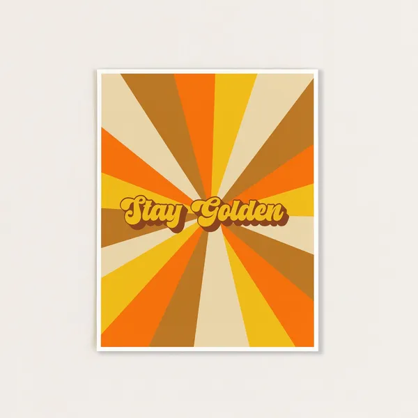 Stay Golden 70s Retro Poster Print