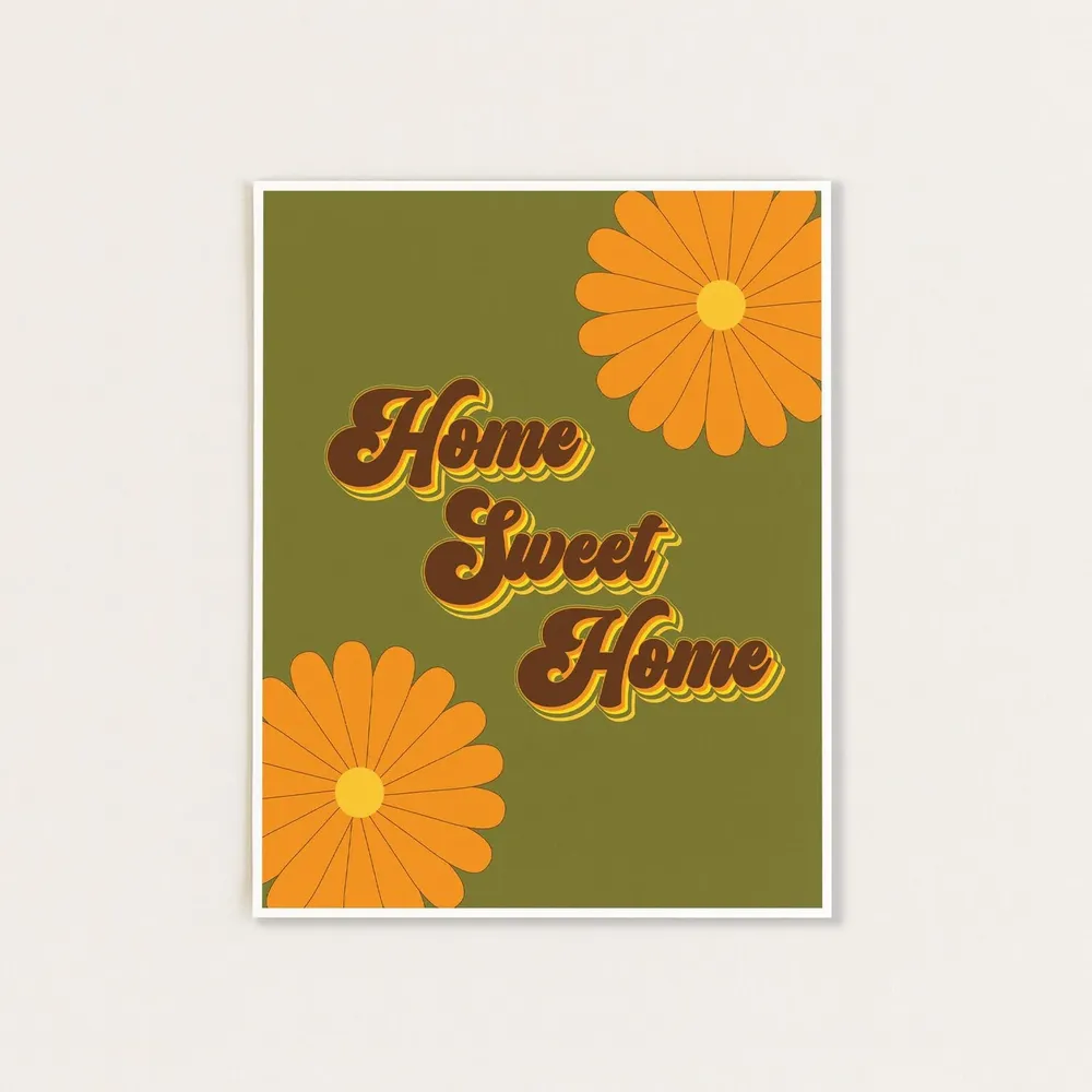 Home Sweet Home 70s Retro Poster Print