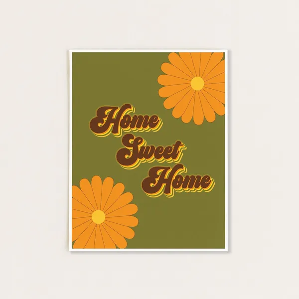 Home Sweet Home 70s Retro Poster Print