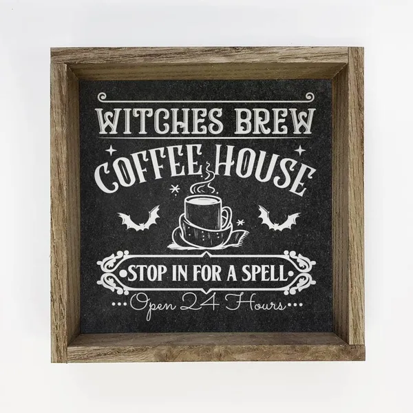 Witches Brew Coffee House Halloween Kitchen Art Print
