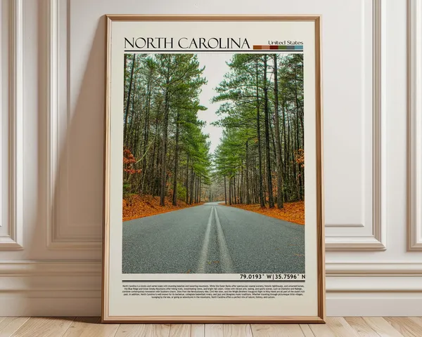 North Carolina Photo Poster Wall Art Print