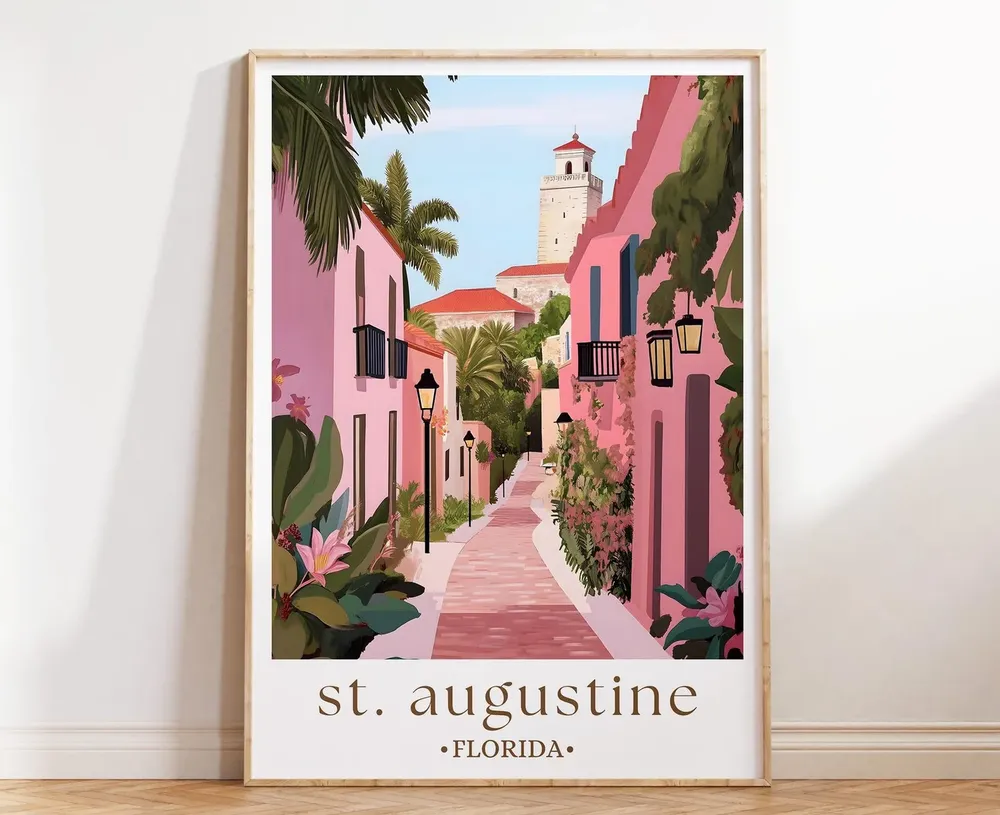 St Augustine Florida Vintage Travel Poster Art Print