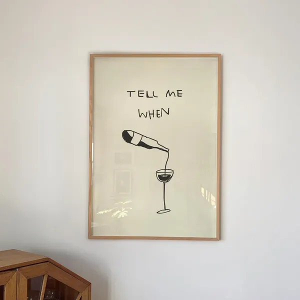 Funny Wine Quote Print, Modern Kitchen Bar Cart Art