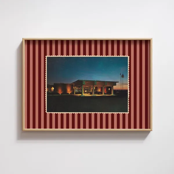 Retro Motel Southwestern Desert Landscape Art Print