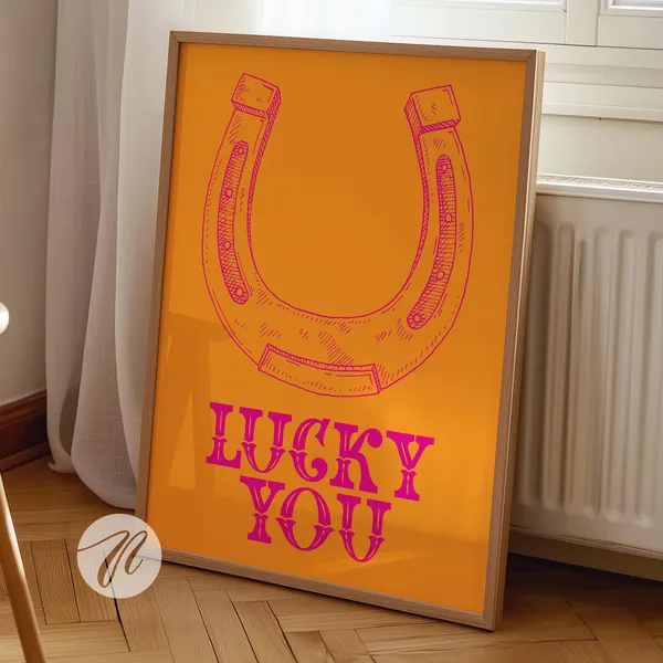 Lucky You Horseshoe Western Wall Art Print