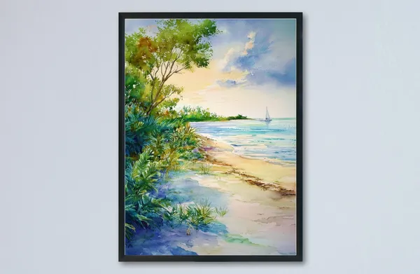 Captiva Beach Watercolor Poster, United States
