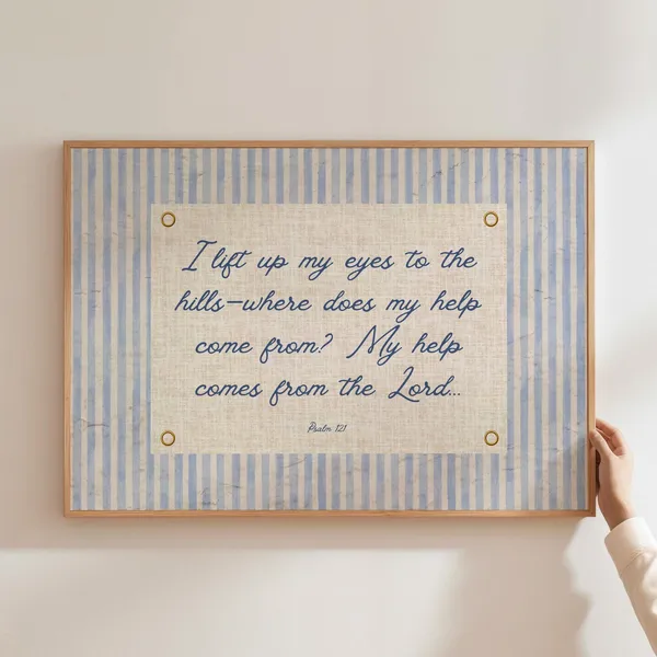 Psalm 121 Vintage Coastal Scripture Art Print