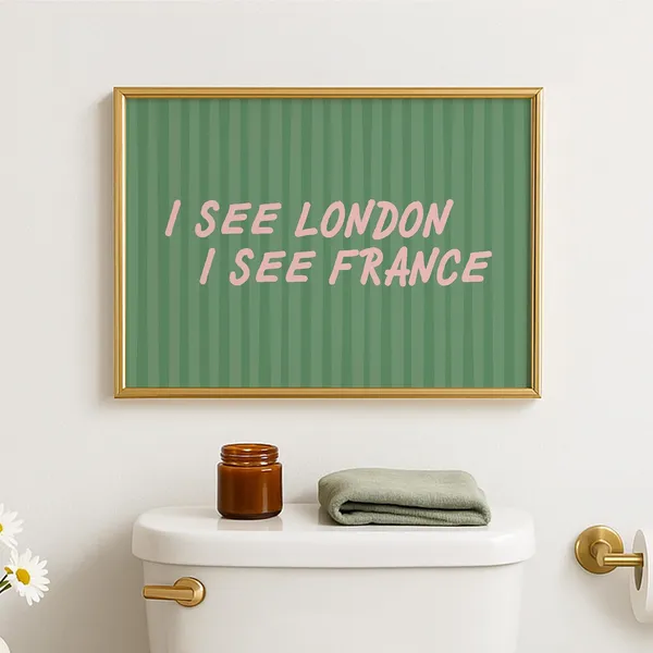 I See London France Funny Bathroom Quote Poster