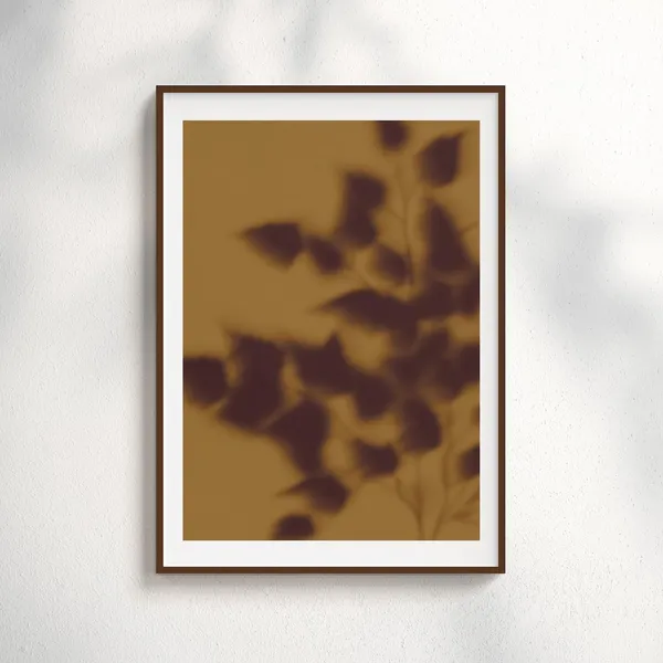 Burnt Orange Botanical Silhouette Art Print, Autumn