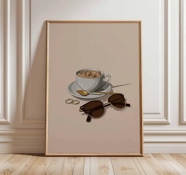 Iced Coffee Minimalist Kitchen Art Print