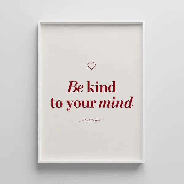 Be Kind To Your Mind Positive Affirmation Poster