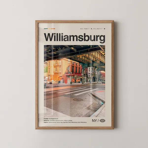 Williamsburg New York Travel Poster, Brooklyn Brewery
