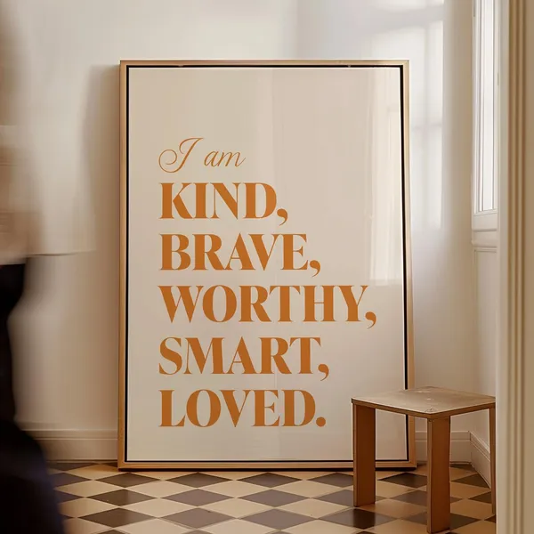 I Am Kidn Affirmations Art Print for Playroom
