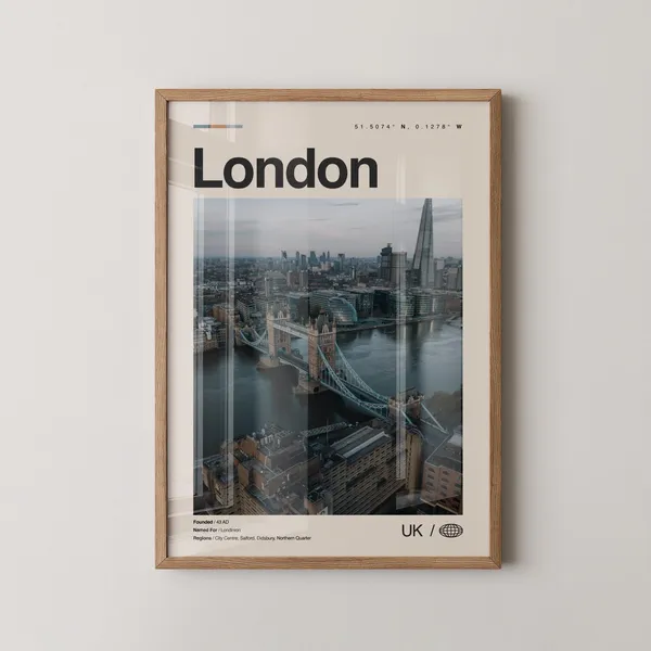 London Black And White England Travel Poster