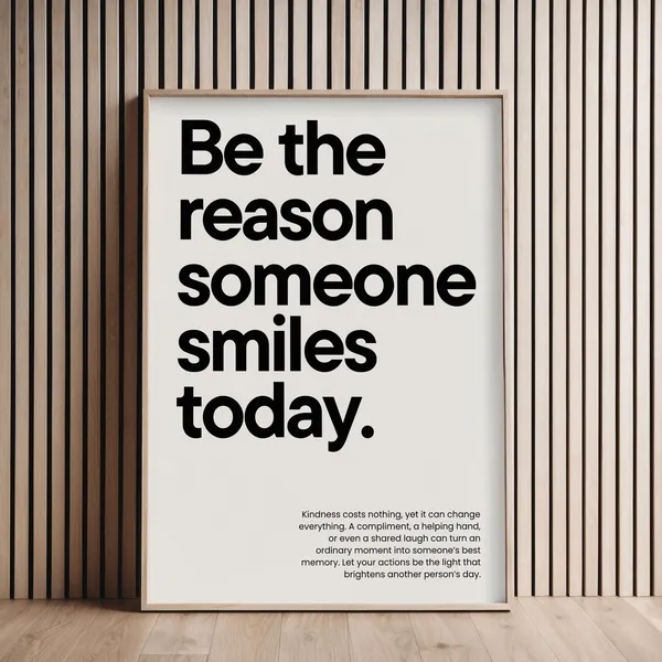 Be The Reason Someone Smiles Today Quote Art Print