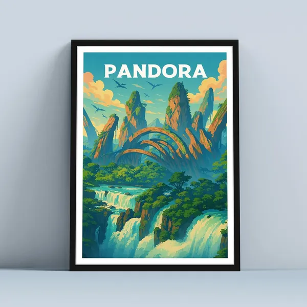 Pandora Travel Poster, Fantasy Sci-Fi Movie Decor
