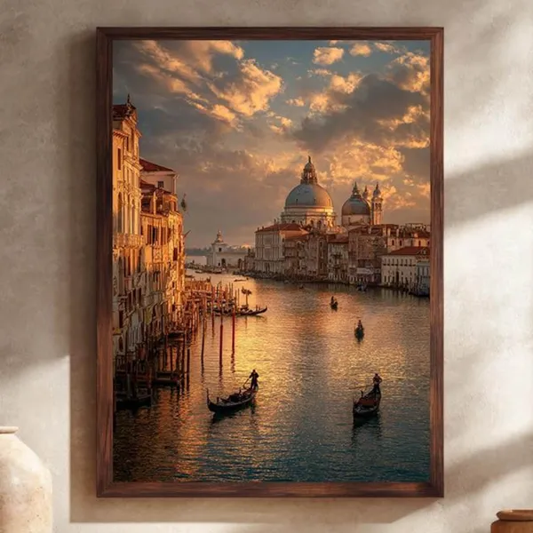 Venice Grand Canal Sunset Art Print, Italian Cityscape