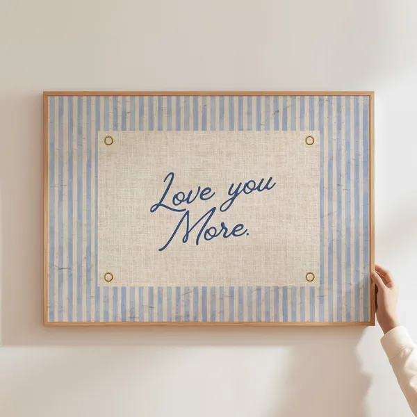 Love You More Typography Poster, Vintage Dorm Decor