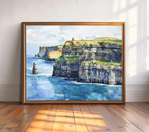 Cliffs Of Moher Coastal Wall Art Travel Poster