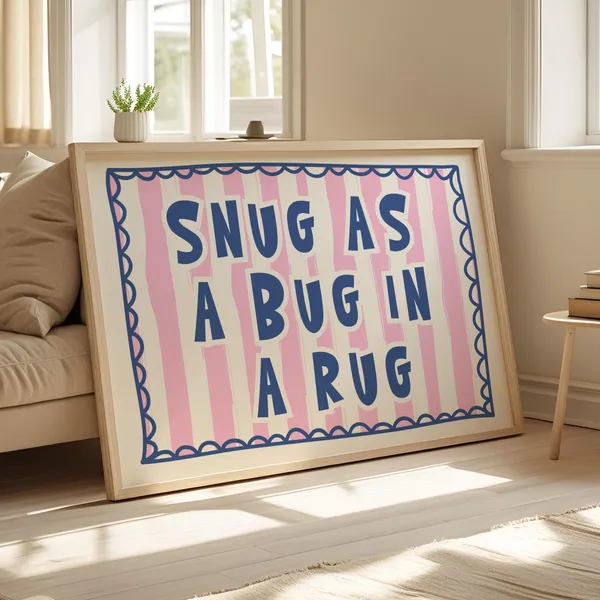Snug As A Bug Retro Nursery Art Print