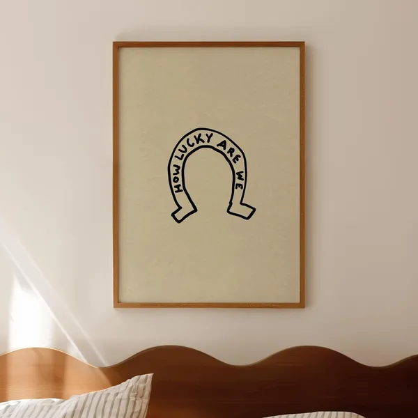 How Lucky Are We Print, Western Horseshoe Art