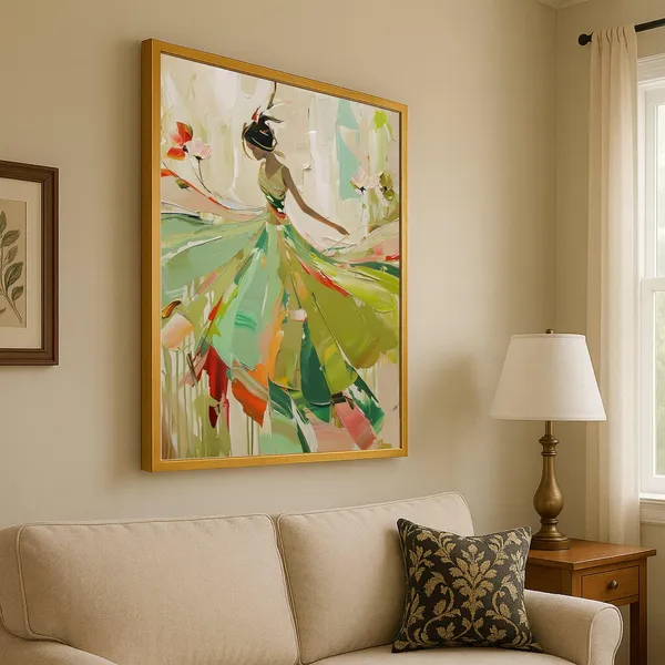 Abstract Dancer Wall Art Print, Colorful Ballerina