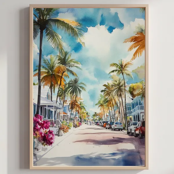 Key West Usa Watercolor Travel Poster
