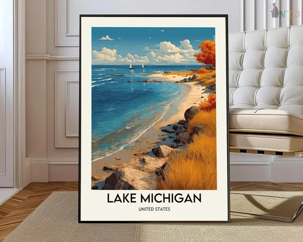 Lake Michigan Travel Poster, Place-Driven Wall Art