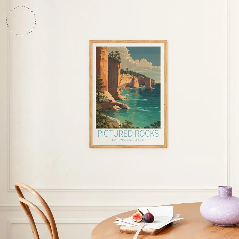 Pictured Rocks National Lakeshore Travel Poster, Michigan - Image 4