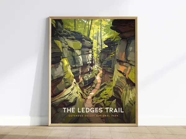 Ledges Trail Cuyahoga Valley Vintage Travel Poster