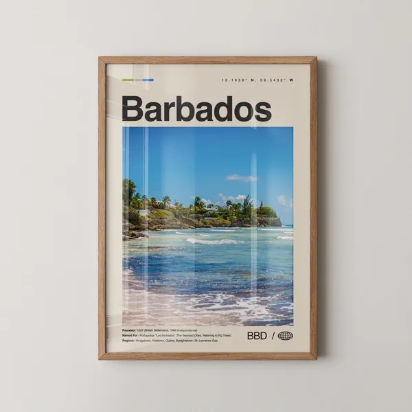Barbados Print No 2, Caribbean Travel Poster