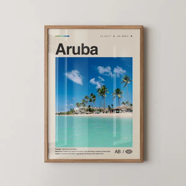 Aruba Print No. 2, Oranjestad Caribbean Travel Poster