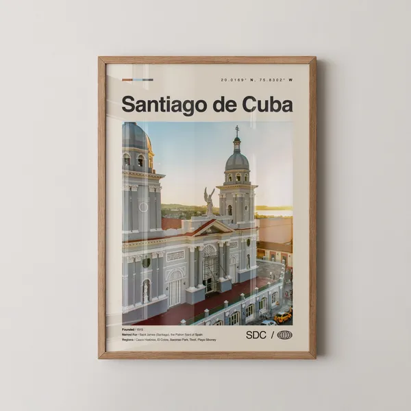 Santiago De Print, Latin America Travel Poster
