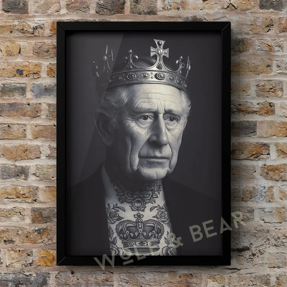 Punk King Charles Quirky Home Decor Art Print